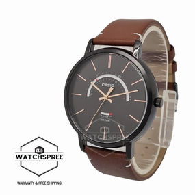 Casio Men's Analog Brown Leather Strap Watch MTPB105BL-1A MTP-B105BL-1A