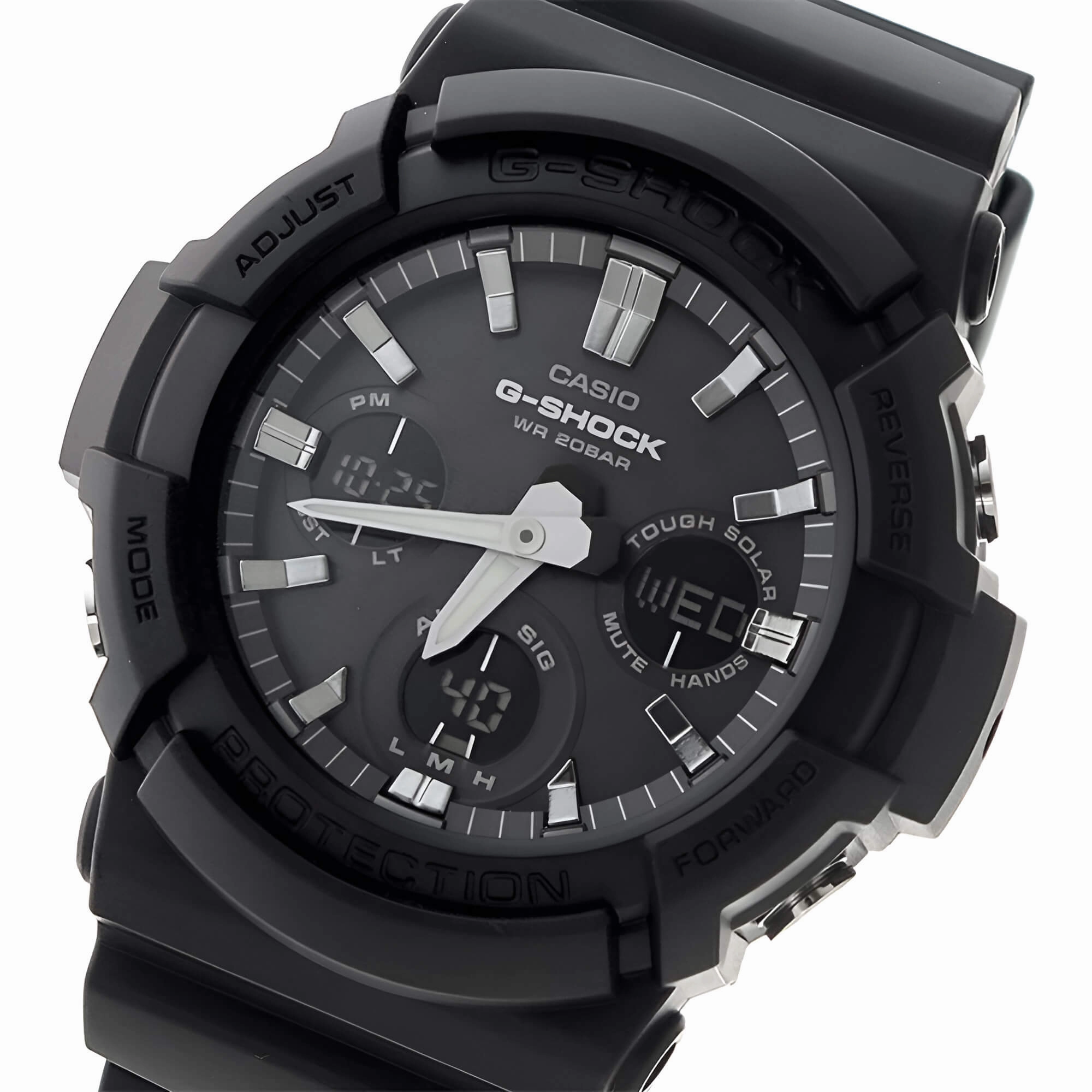 Casio Men's Analog-Digital Watch - G-Shock Tough Solar Black Dial | GAS100B-1A