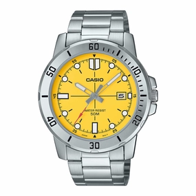 Casio Men's Analog Sporty Stainless Steel Band Watch MTPVD01D-9E MTP-VD01D-9E