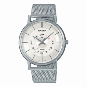 Casio Men's Analog Stainless Steel Mesh Band Watch MTPB135M-7A MTP-B135M-7A