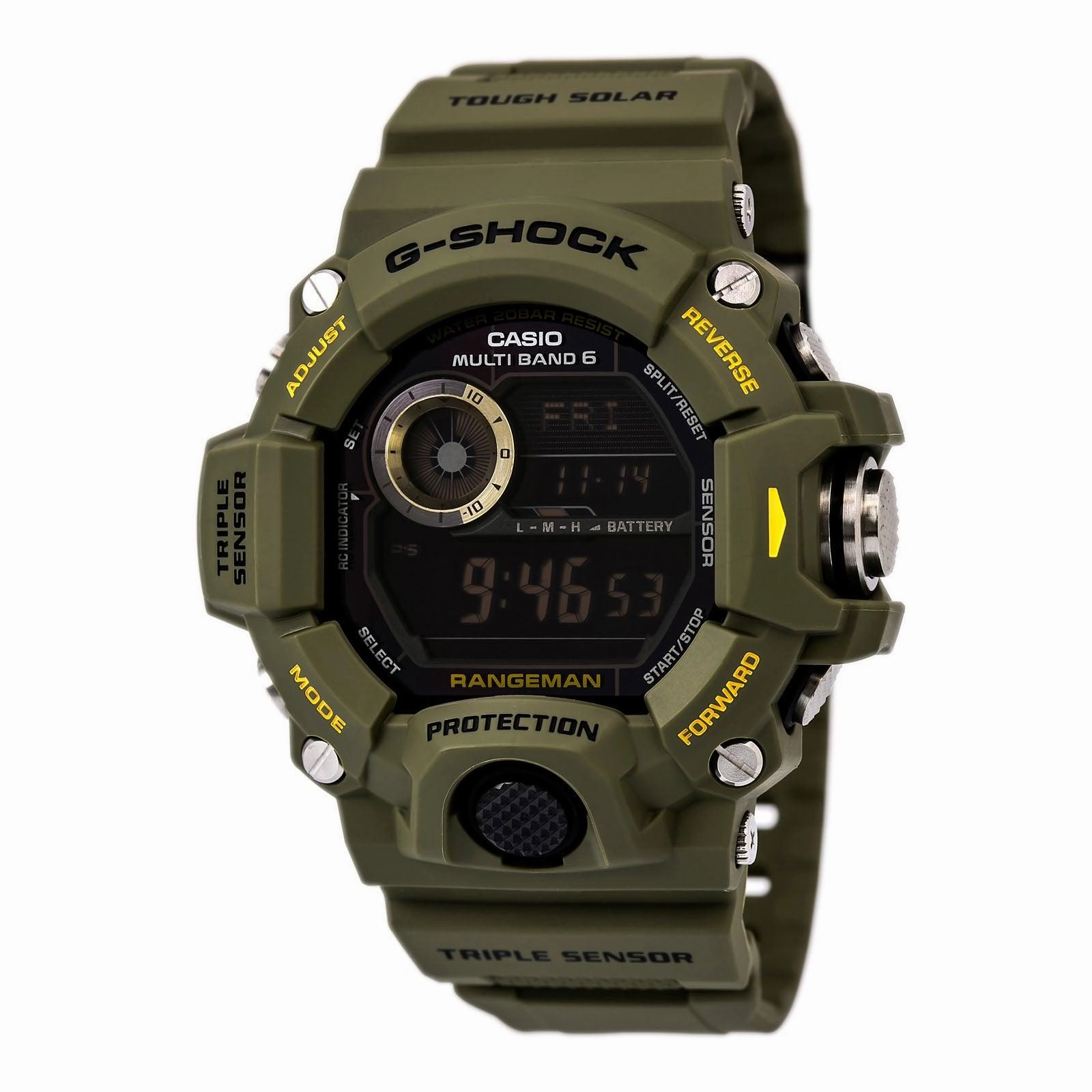 Casio Men's Digital Watch - G-Shock Rangeman Tough Solar Alarm Resin Strap | GW9400-3