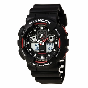 Casio Men's Dive Watch - G-Shock Anti-Magnetic Ana-Digi Dial Resin Strap | GA100-1A4
