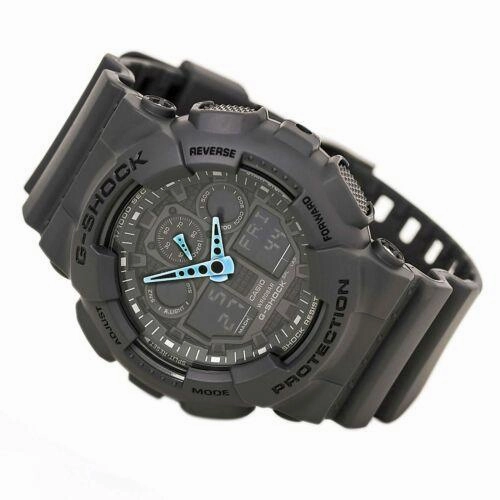 Casio Men's G-Shock Alarm Dark Grey Ana-Digi Dial Grey Resin Strap Quartz Dive | GA100C-8A