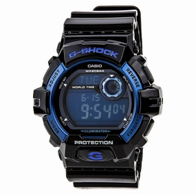 Casio Men's G-Shock Digital Blue Dial Black Resin Strap Day Date Dive Watch | G8900A-1