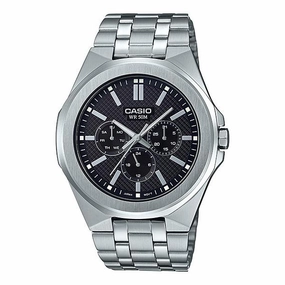 Casio Men's Multi-Hand Silver Stainless Steel Band Watch MTPSW330D-1A MTP-SW330D-1A