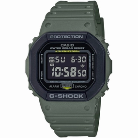 Casio Men's Quartz Watch - G-Shock Alarm Digital Dial Green Resin Strap | DW5610SU-3
