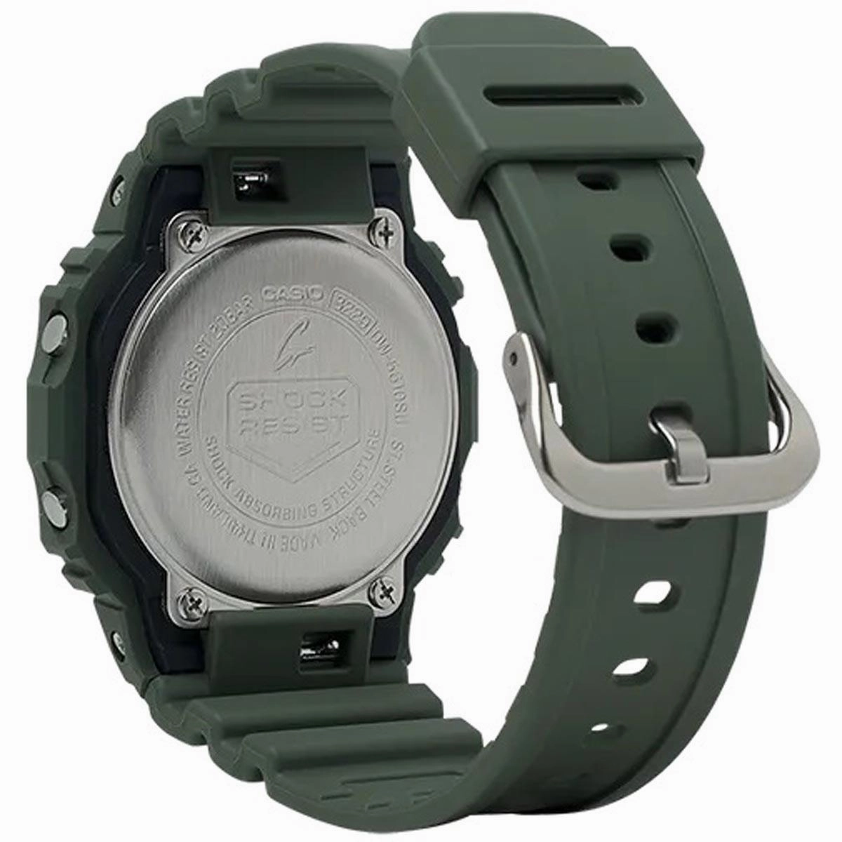 Casio Men's Quartz Watch - G-Shock Alarm Digital Dial Green Resin Strap | DW5610SU-3