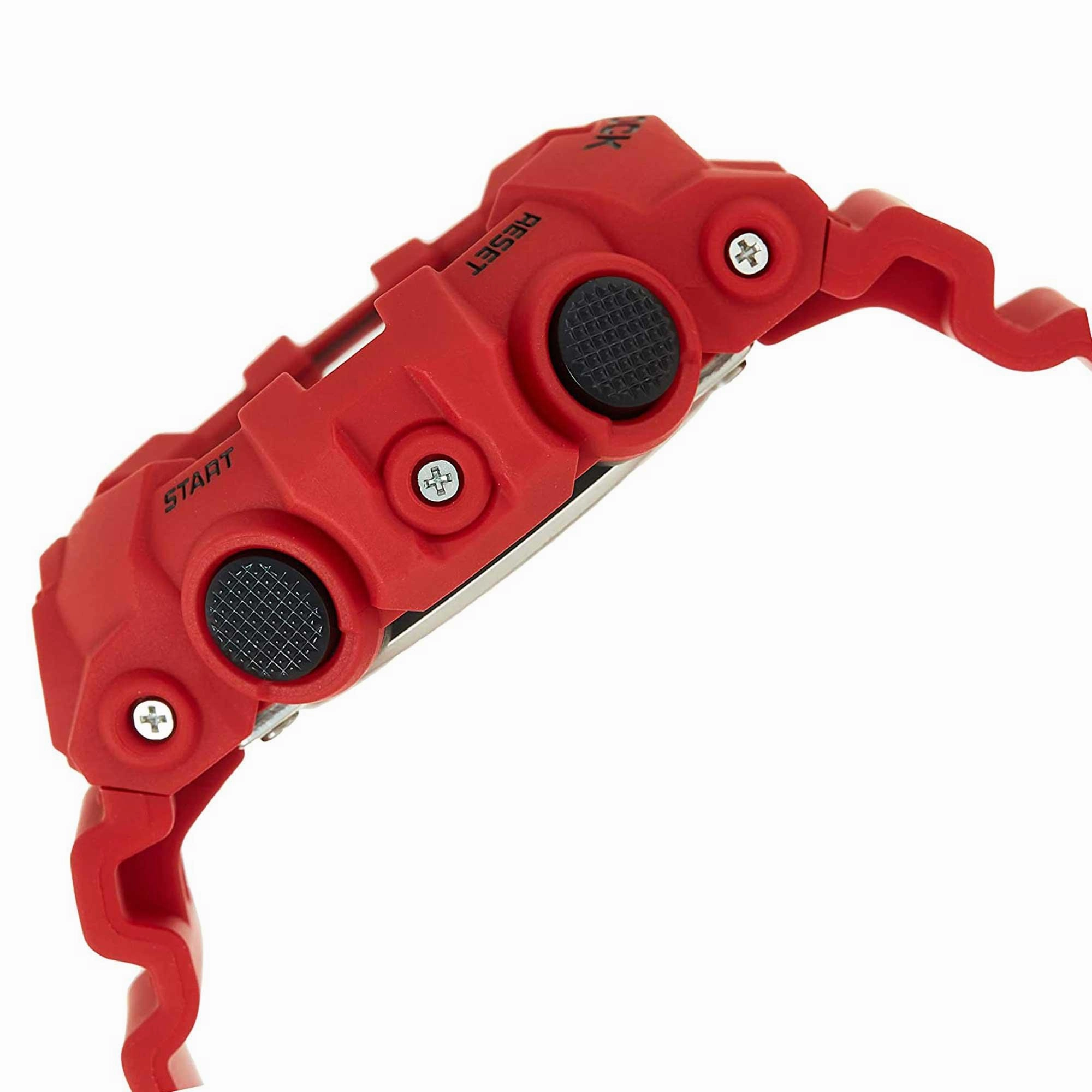 Casio Men's Quartz Watch - G-Shock Black Analog-Digital Dial Red Strap | GA700-4A