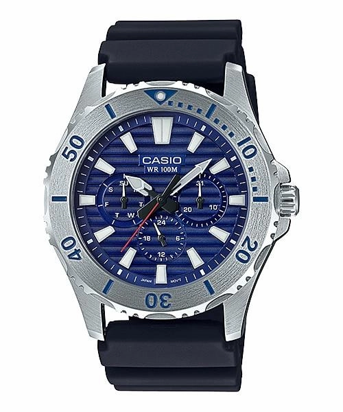 Casio Men's Standard Analog Marine Sports Black Resin Band Watch MTD1086-2A MTD-1086-2A