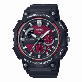 Casio Men's Standard Analog Retrograde Chronograph Black Resin Band Watch MCW200H-4A MCW-200H-4A
