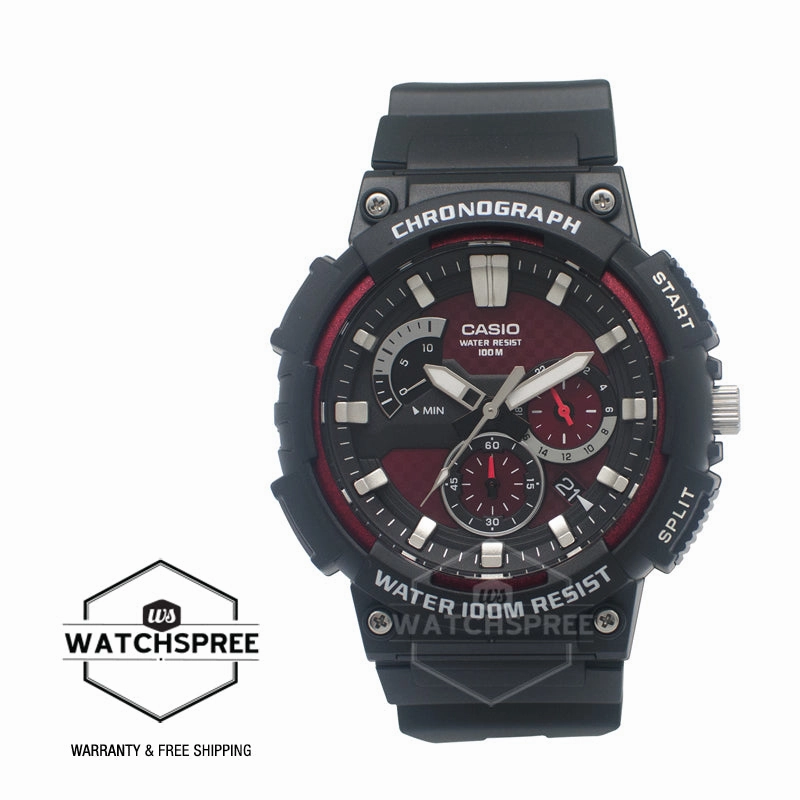 Casio Men's Standard Analog Retrograde Chronograph Black Resin Band Watch MCW200H-4A MCW-200H-4A