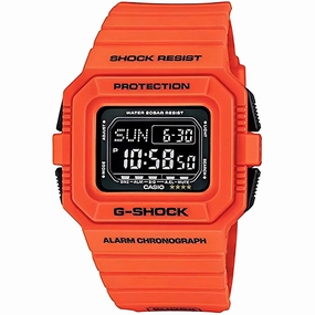Casio Men's Watch - G-Shock Black Digi Dial Orange Strap Chronograph | DWD5500MR-4