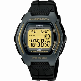 Casio Men's Watch - Illuminator Yellow and Grey Digi Dial Black Strap | HDD-600G-9