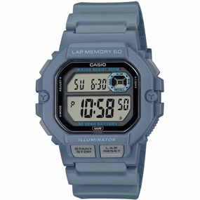 Casio Men's Watch Dual Time Grey Digital Dial Blue Resin Strap WS-1400H-2AVCF