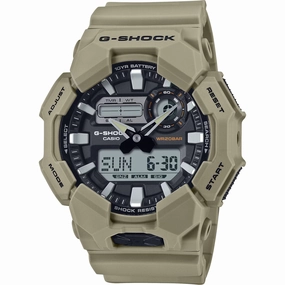 Casio Men's Watch G-Shock World Time Beige Resin Strap Analog-Digital GA010-5A