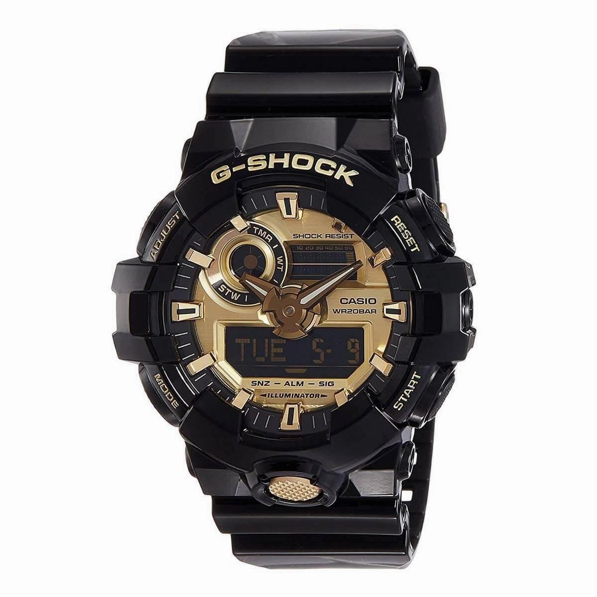 Casio Men's World Time Watch - G-Shock Black Resin Strap | GA710GB-1A