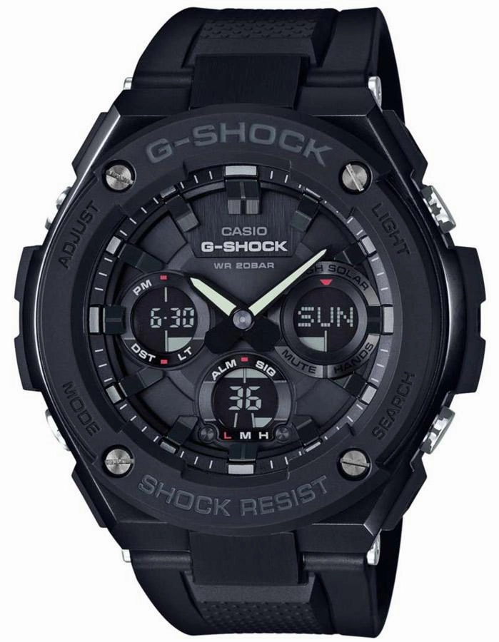 Casio Mens G-Shock G-Steel - Stainless - Black - Solar - Strap - 200m - LED