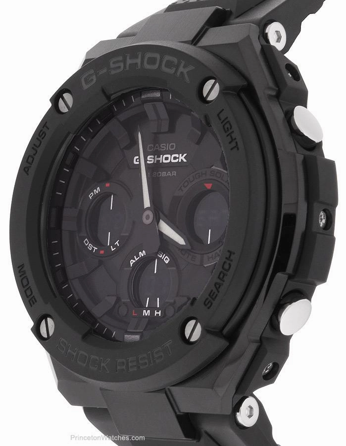 Casio Mens G-Shock G-Steel - Stainless - Black - Solar - Strap - 200m - LED
