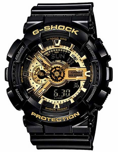 Casio Mens G-Shock XL 3D Ana-Digi - Negative Display - Black Resin Strap - 200M