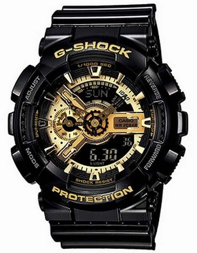 Casio Mens G-Shock XL 3D Ana-Digi - Negative Display - Black Resin Strap - 200M