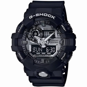 Casio Mens Watch - G-Shock World Time Black Resin Strap Analog-Digital | GA-710-1A