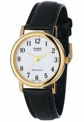 Casio MTP-1095Q-7BD Black Leather Strap Watch for Men and Women