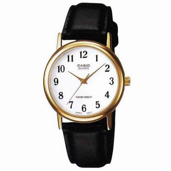 Casio MTP-1095Q-7BD Black Leather Strap Watch for Men and Women