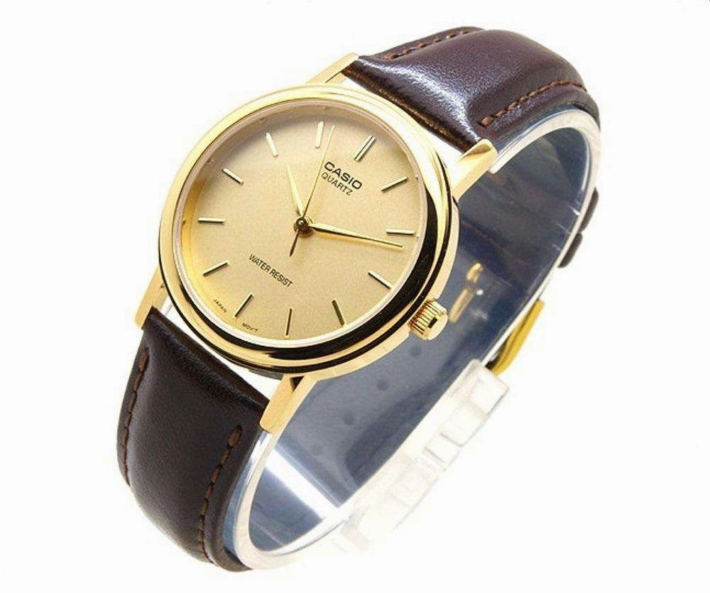 Casio MTP-1095Q-9AD Brown Leather Strap Watch for Men and Women