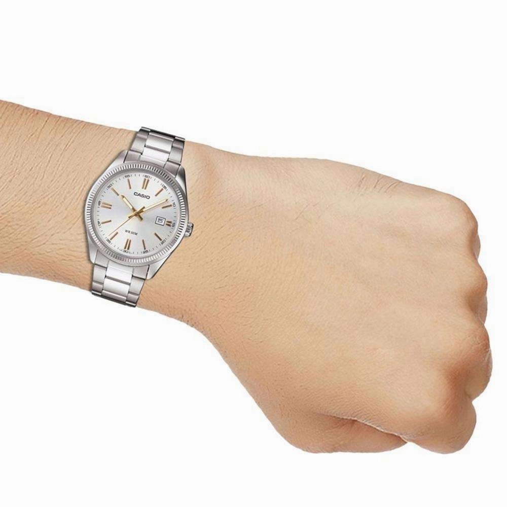 Casio MTP-1302D-7A2VDF Silver Stainless Steel Strap Watch for Men