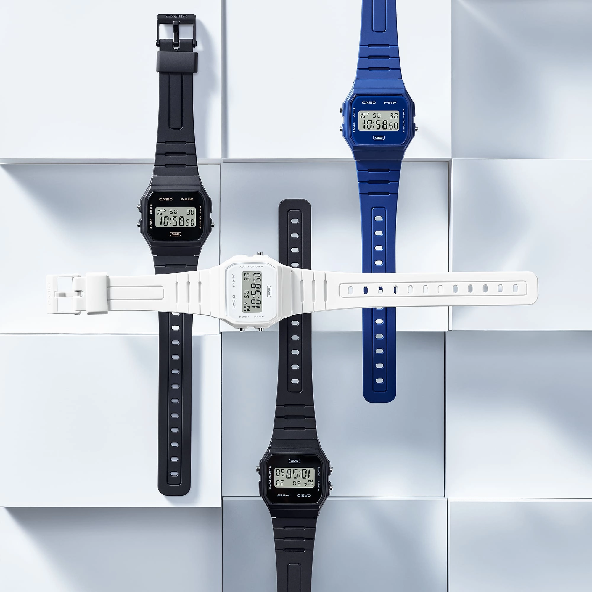 Casio Pop Black Resin Band Watch F91WB-8A