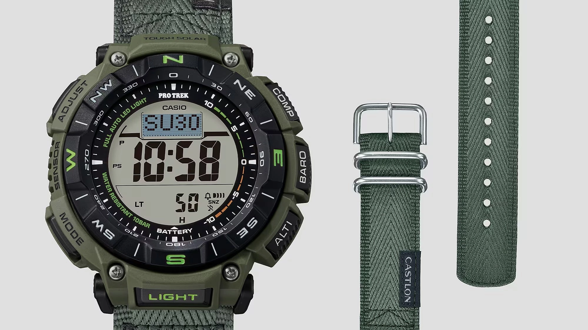 Casio Protrek CLIMBING CASTLON Triple Sensor Solar Mens Watch PRG340B-3