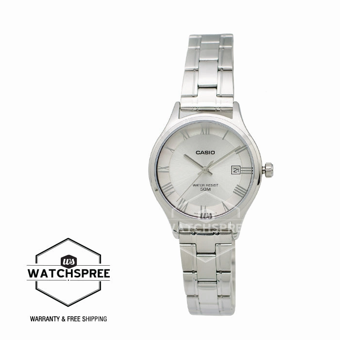 Casio Standard Analog-Ladies Silver Stainless Steel Band Watch LTPE142D-7A