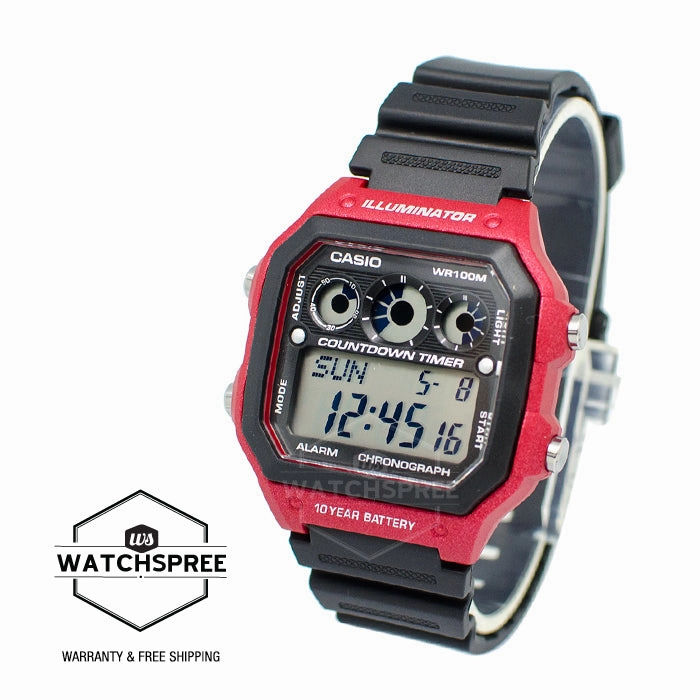 Casio Standard Digital Black Resin Band Watch AE1300WH-4A