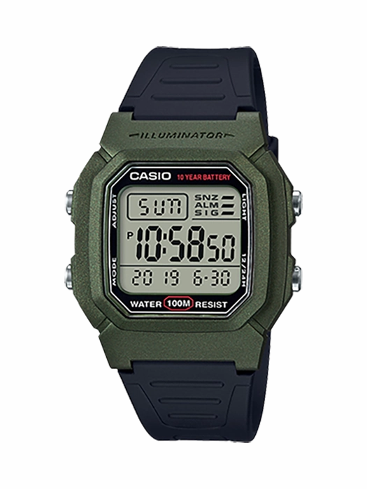 Casio Standard Digital Black Resin Band Watch W800HM-3A W-800HM-3A