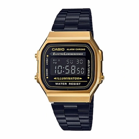 Casio Standard Digital Black Stainless Steel Band Watch A168WEGB-1B