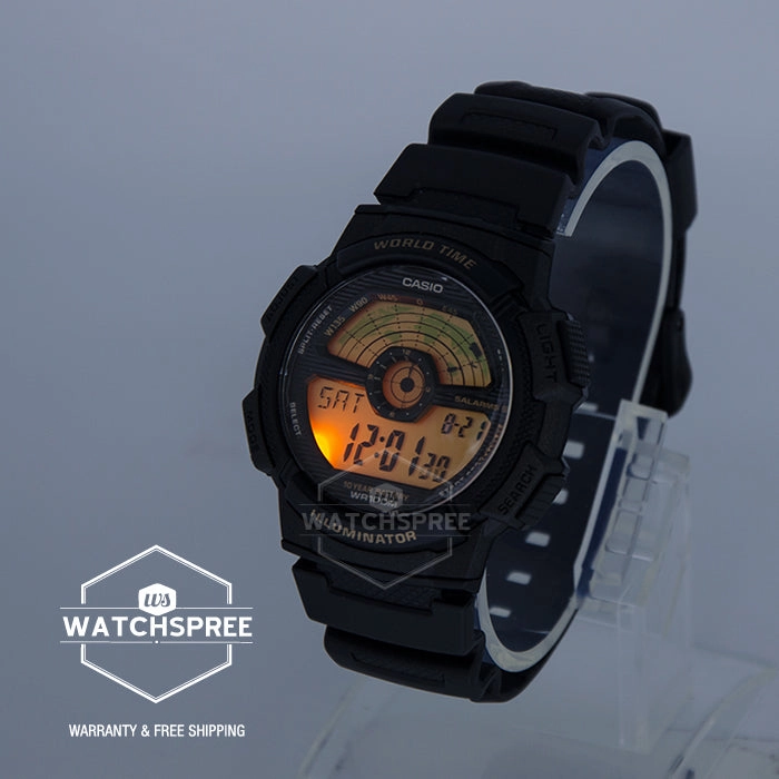 Casio Standard Digital Sporty Design Black Resin Band Watch AE1100W-1B