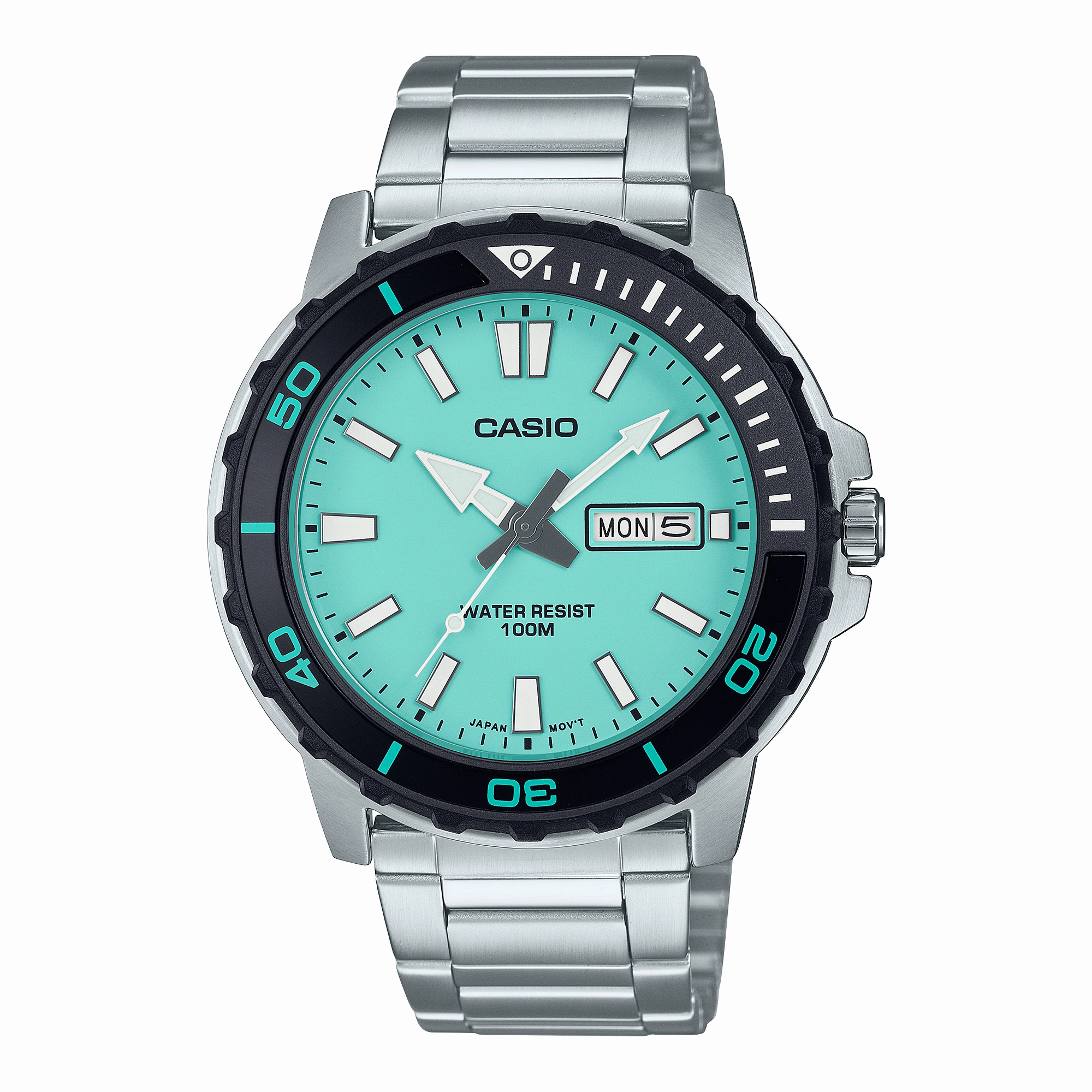 Casio Standard Silver Stainless Steel Blue Dial Watch MTD125D-2A2