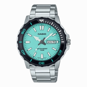 Casio Standard Silver Stainless Steel Blue Dial Watch MTD125D-2A2