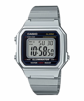 Casio Unisex Vintage Silver Stainless Steel Band Watch B650WD-1A