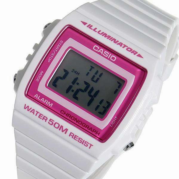 Casio W-215H-7A2 White Resin Strap Watch for Men and Women