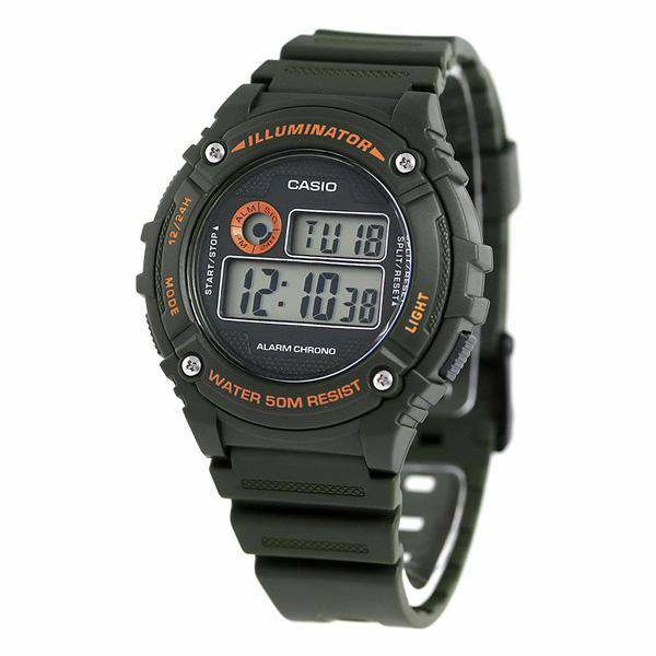 Casio W-216H-3B Green Resin Digital Watch for Men