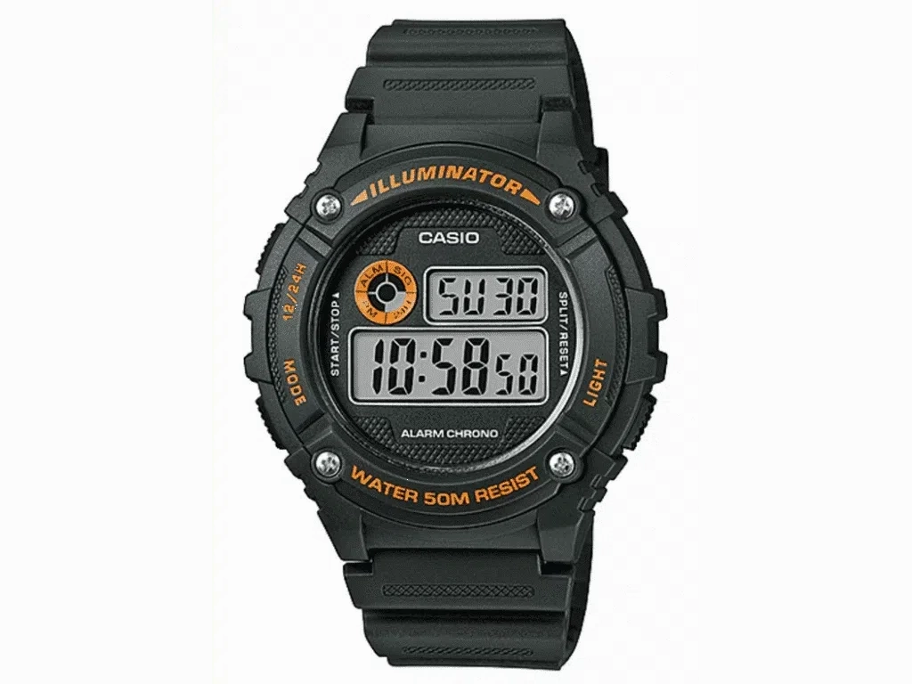 Casio W-216H-3B Green Resin Digital Watch for Men