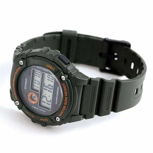 Casio W-216H-3B Green Resin Digital Watch for Men