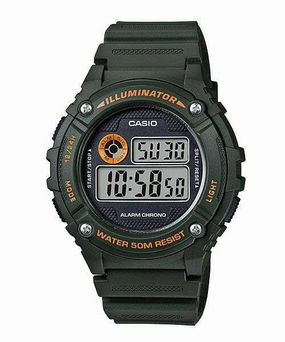 Casio W-216H-3B Green Resin Digital Watch for Men