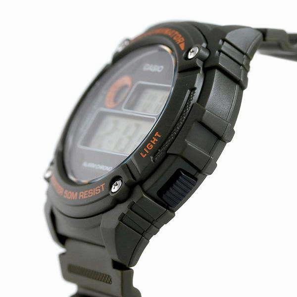 Casio W-216H-3B Green Resin Digital Watch for Men