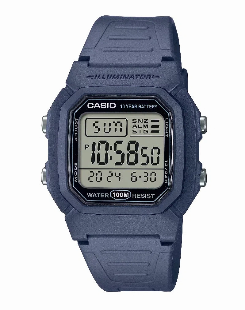 Casio W-800H-2A Digital Rubber Strap Watch For Men