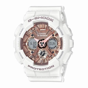 Casio Women's Ana-Digi Watch - G-Shock Rose Gold Dial Dive | GMAS120MF-7A2