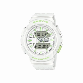Casio Women's Quartz Watch - Baby-G Alarm Ana-Digi Dial White Resin Strap | BGA240-7A2