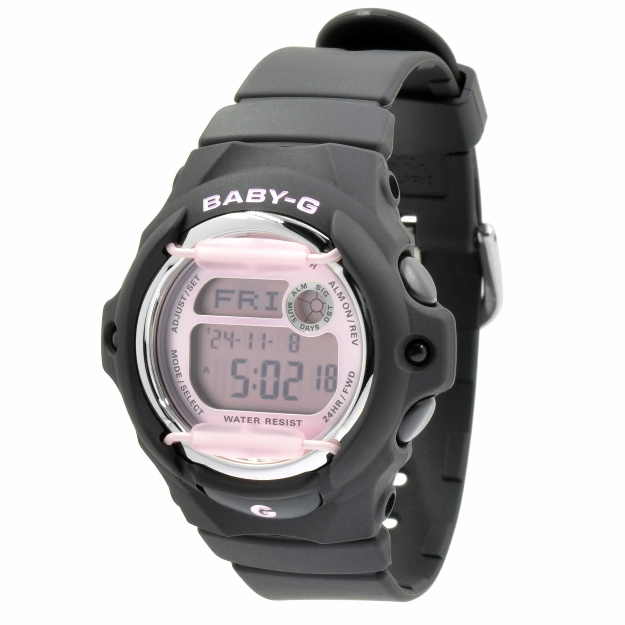 Casio Women's Quartz Watch - Baby-G Alarm Pink Digital Dial Black Strap | BG169M-1
