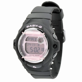 Casio Women's Quartz Watch - Baby-G Alarm Pink Digital Dial Black Strap | BG169M-1